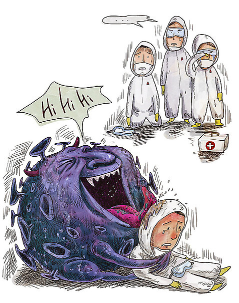 PSD 남자 일러스트 웃음 사람 여러명 의료진 슬픔 바이러스 좌절 구급상자 질병 감기 사회이슈 동료 감염 전염 몬스터 인플루엔자 성인남자만 코로나바이러스 방역복 델타변이바이러스 국내일러스트 직업 옷 감정 다수 컨셉 의학 관계 표정 의료용품 방역 남자만 성인만 파일형식