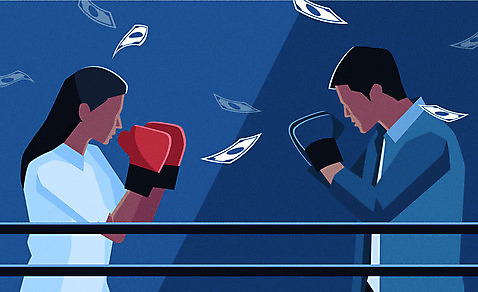 부부 여자 남자 돈 일러스트 사람 성인 두명 파란색 권투 권투장 권투글러브 재산 싸움 이혼 얼굴없음 성인만 AI_파일형식 국내일러스트 커플 컬러 스포츠시설 모션 금융 격투기 글러브 파일형식 벡터