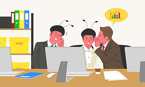 PSD 여자 남자 일러스트 회사 그래프 사람 상반신 성인 세명 사무실 모니터 비즈니스맨 비즈니스우먼 엿듣기 주식 귓속말 성인만 국내일러스트 비즈니스 모션 금융 컴퓨터 직장인 파일형식