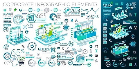 EPS 해외이미지 화살표 일러스트 비즈니스 그래프 사람없음 파란색 인포그래픽 퍼센트 해외202004 해외일러스트 컬러 특수기호 파일형식 벡터