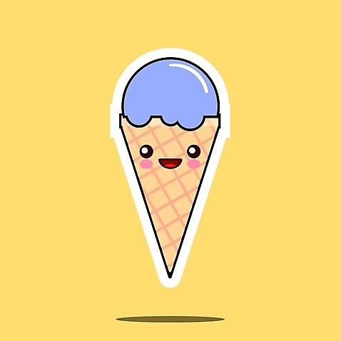 EPS 해외이미지 일러스트 사람없음 노란색 콘아이스크림 아이스크림캐릭터 디저트캐릭터 해외일러스트 일러캐릭터 캐릭터 컬러 아이스크림 디저트 파일형식 벡터