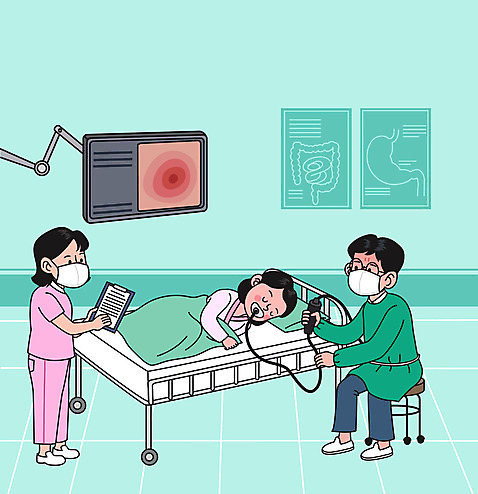 전신 여자 남자 일러스트 의료기기 병원 들기 앉기 성인 세명 초록색 눕기 모니터 진료 간호사 의사 대장질환 병원침대 위내시경 항문외과 성인만 AI_파일형식 국내일러스트 컬러 의학 모션 사람 컴퓨터 의료진 침대 질병 내시경 파일형식 벡터