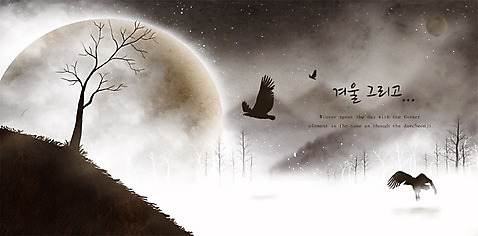 PSD 나무 동물 계절 실루엣 백그라운드 겨울 일러스트 자연 조류 산 눈_날씨 사람없음 우주 설원 행성 추위 달 신비 12월 독수리 눈길 겨울배경 풍경_경치 국내일러스트 자연요소 식물 길 컨셉 날씨 촬영기법 날짜 생태계 파일형식