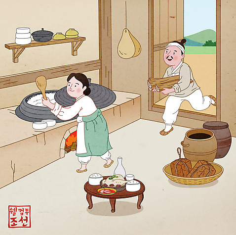 전신 라이프스타일 그릇 부부 여자 남자 일러스트 밥 여름음식 서기 들기 성인 두명 바구니 주방 항아리 가마솥 한복 장작 조선시대 밥상 삼계탕 메주 밥주걱 부뚜막 전통방식 전통집 성인만 제철음식 국내일러스트 AI파일 한국전통 전통 식기 커플 음식 모션 탁자 주택 사람 생활 도자기 역사 솥 전통의상 주걱 보양식 제철 파일형식 벡터 여름_계절