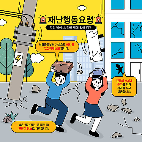 전신 여자 남자 가방 일러스트 들기 빌딩 성인 야외 두명 건물 달리기 놀람 손상 보호 위험 재해 공포 붕괴 긴급상황 대피 머리보호 지진 매뉴얼 성인만 행동요령 AI_파일형식 국내일러스트 건축물 잡화 감정 컨셉 모션 표정 안전 사람 긴급 자연재해 파일형식 벡터
