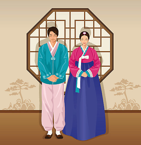 전신 한국문화 한국전통 전통 여자 명절 남자 전통문화 문화 포즈 일러스트 창문 서기 웃음 사람 손짓 성인 두명 예절 인사 전통의상 한복 손모으기 명절인사 배꼽인사 성인만 AI_파일형식 미소_표정 국내일러스트 동양문화 기념일 모션 한국 표정 파일형식 벡터