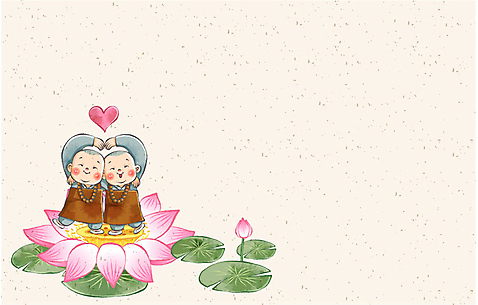 전신 식물 기념일 남자 꽃 아시아 종교 문화 어린이 백그라운드 불교 일러스트 서기 사람 손짓 소년 두명 손들기 부처님오신날 하트 승려 연잎 동자승 승복 남자만 어린이만 소년만 국내일러스트 AI파일 모양 나라 잎 모션 이벤트 성직자 파일형식 벡터