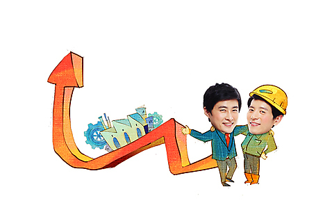 전신 PSD 편집이미지 캐릭터 남자 화살표 비즈니스 공장 포토일러 어깨동무 작업복 서기 사람 정장 성인 두명 한국인 비즈니스맨 안전모 상승 인물미니어처 광고편집 SD캐릭터 남자만 성인남자만 성인만 미소_표정 이미지편집 옷 포즈 컨셉 공업 모션 표정 동양인 미니어처 직장인 헬멧 안전장비 파일형식