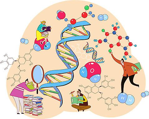 학생 여자 교육 남자 일러스트 돋보기 사람 여러명 성인 책 화학 DNA 열정 화학기호 성인만 AI_파일형식 국내일러스트 기호 감정 과학 다수 생명공학 파일형식 벡터