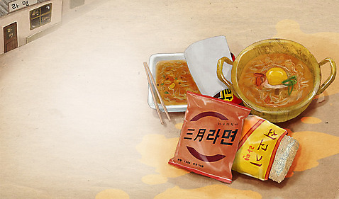 PSD 음식 백그라운드 일러스트 사람없음 건물 라면 상품 분식 순수 오브젝트 복고 도시락 과거 냄비라면 양은냄비 옛날 추억_회상 국내일러스트 건축물 컨셉 면류 냄비 파일형식