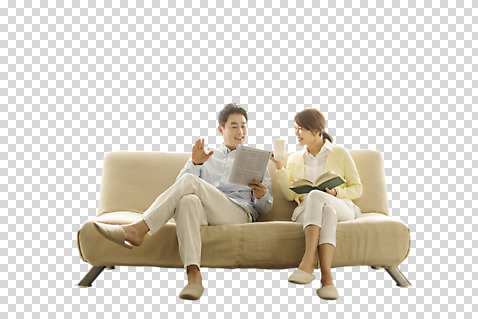 전신 편집 편집이미지 부부 여자 남자 커피 40대 휴식 웃음 앉기 동양인 성인 취미 두명 앞모습 책 컵 소파 한국인 다리꼬기 신문 PNG 편집소스 식기 커플 음료 뷰포인트 중년 컨셉 의자 모션 표정 사람 인종 간행물 뉴스 파일형식