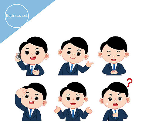 캐릭터 남자 일러스트 비즈니스 정장 여러명 상반신 성인 스마트폰 물음표 인사 비즈니스맨 통화 곤란 AI_파일형식 일러캐릭터 기호 옷 다수 모션 사람 핸드폰 스마트기기 예절 직장인 파일형식 벡터