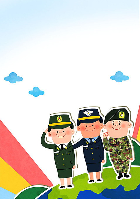 PSD 여자 남자 지구 일러스트 성인 세명 군인 군복 군용 경례 군모 군인캐릭터 부사관 구름_자연 일러캐릭터 자연요소 직업 캐릭터 유니폼 군대 사람 인사 국군 파일형식