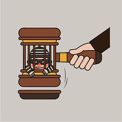 남자 일러스트 한명 성인 범죄 범죄인 감옥 법 의사봉 죄수복 AI_파일형식 국내일러스트 1 옷 사람 파일형식 벡터