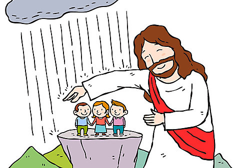 전신 여자 남자 기독교 어린이 일러스트 서기 여러명 상반신 성인 손잡기 예수 비_날씨 보호 비구름 AI_파일형식 미소_표정 국내일러스트 자연요소 종교 다수 컨셉 모션 날씨 표정 사람 신_종교 먹구름 파일형식 벡터 구름_자연