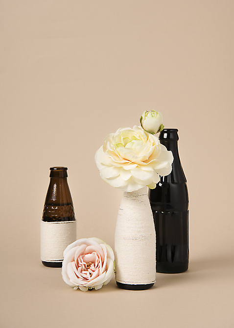 포토 식물 꽃 줄 캠페인 자연 병_용기 실내 내부 환경 보호 친환경 파일형식 꽃병 유리병 노끈 사람없음 JPG 재활용 업사이클링 그린캠페인 에코 스튜디오촬영 자연보호 국내포토