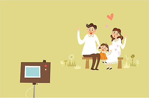 전신 여자 남자 꽃 행복 어린이 벤치 일러스트 가족 사랑 웃음 앉기 성인 세명 카메라 하트 가족사진 브이 프레임일러스트 단체사진 AI_파일형식 국내일러스트 모양 식물 감정 의자 관계 모션 프레임 표정 사람 손짓 전자제품 기념사진 파일형식 벡터